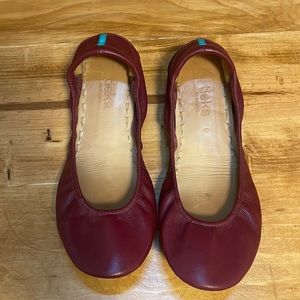 Lightly worn burgundy Tieks